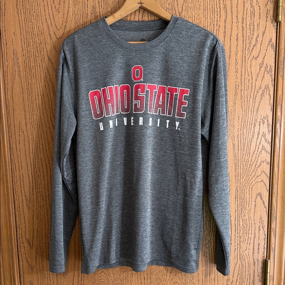 Ohio State Buckeyes Long Sleeve Shirt Mens Medium Gray OSU Graphic Tee